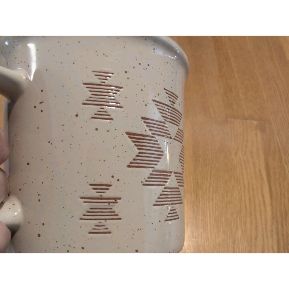 Coffee Tea Mug Southwest Design Cream & Orange 16 Oz - Picture 7 of 7